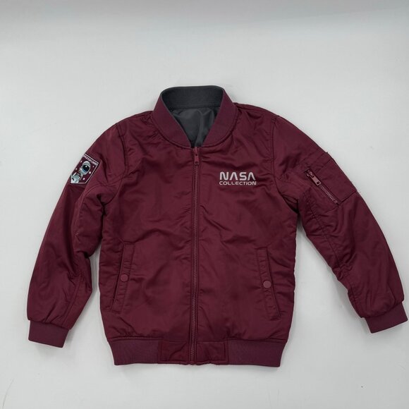 QIZ Other - Kids' Reversible NASA Bomber Jacket By QLZ Size 8  Maroon & Gray